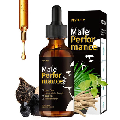 Men's Herbal Performance Drops with Shilajit Black Maca Longjack Root L-Arginine – Natural Vitality & Circulatory Support Supplement, Clean Formula No Chemical Additives, Gentle Non-Irritating