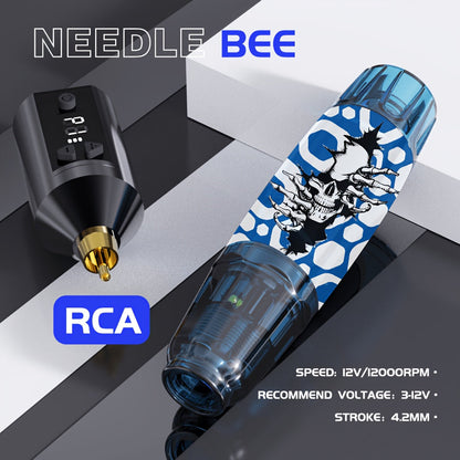 Wireless Tattoo Pen Kit GOLDPLUME Complete Set with Power Supply 10 Cartridge Needles 7 Ink Bottles Rotary Tattoo Machine for Beginners & Professional Artists