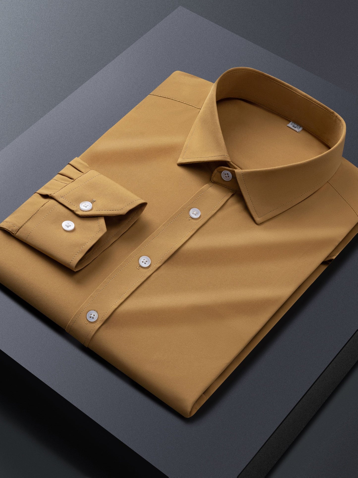 Men's Solid Long Sleeve Dress Shirt - Stretch 2