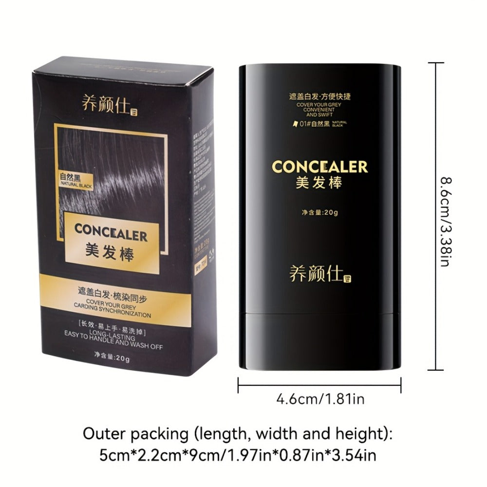 Instant Gray Root Concealer Hair Color Stick – Waterproof Sweatproof Non-Clumping Long-Lasting Formula with Built-in Comb Applicator, Black Dark Brown & Brown Shades for Men & Women