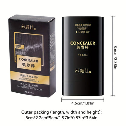 Instant Gray Root Concealer Hair Color Stick – Waterproof Sweatproof Non-Clumping Long-Lasting Formula with Built-in Comb Applicator, Black Dark Brown & Brown Shades for Men & Women