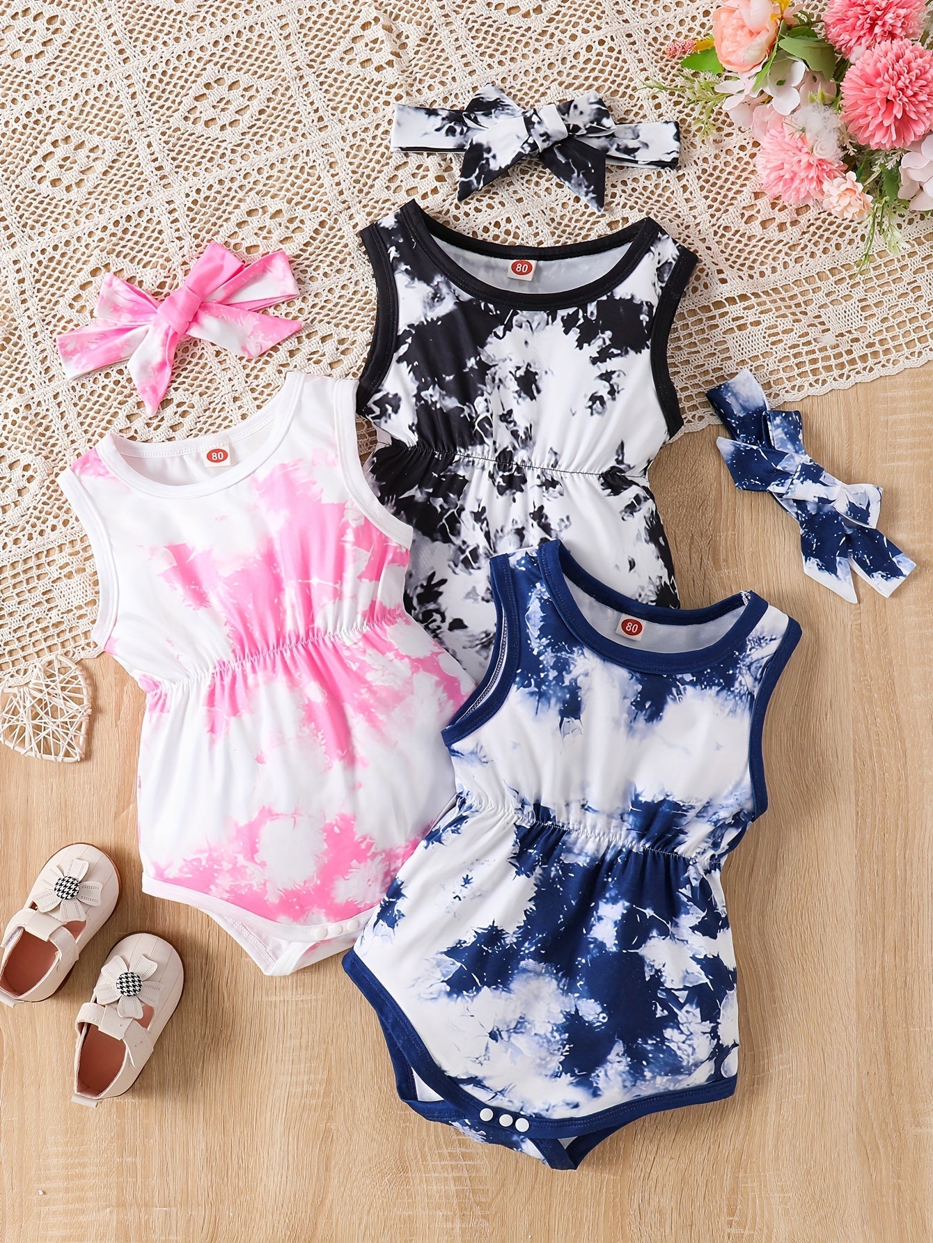 Baby Girl Tie Dye Bodysuit - Sleeveless Summer