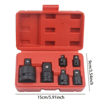 6pcs Impact Adapter And Reducer Head Kit, 1/4, 3/8, 1/2, 3/4 Inch Female-to-male Air Square Drive Conversion Wrench Tool, Highly Suitable for Auto Repair And Mechanical Work with Protective Cover, The Perfect Gift for Maintenance Technicians