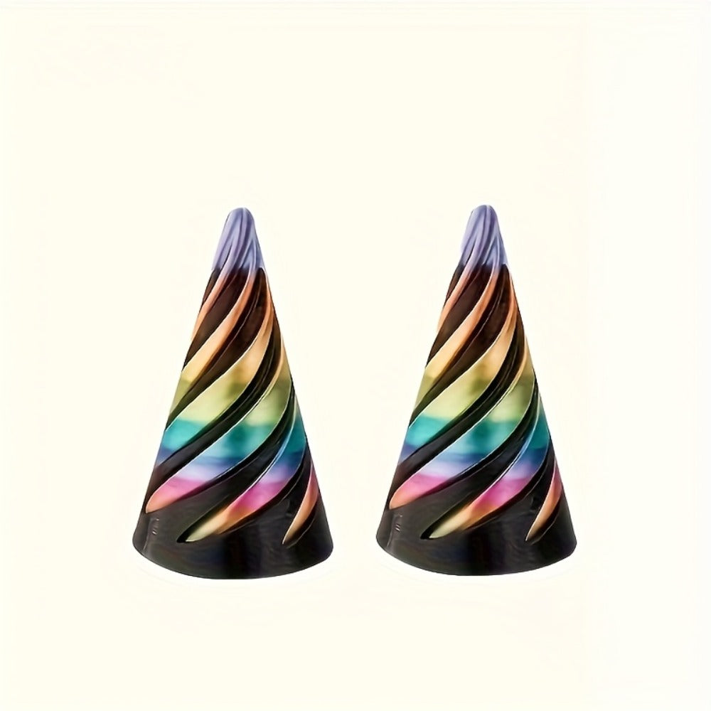 3D Printed Spiral Fidget Cone 10 Pack – Impossible Pyramid Spiral Tree & Carrot Stress Relief Toy, Unique Fish Tank Decoration, Office Desk Novelty Gift for Adults, Blue or Random Color