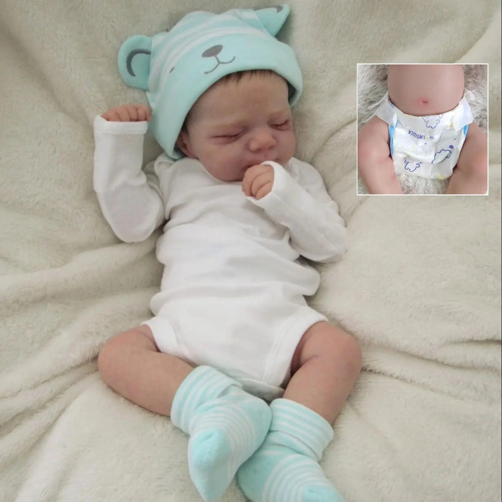 Reborn Baby Doll 19 Inch Full Vinyl Body – Realistic 48cm Newborn Girl with 3D-Painted Skin, Visible Veins, Implanted Eyelashes, Bathable, Movable Limbs, Role-Play & Collector Gift for Kids Ages 3+