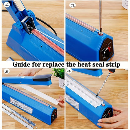 Impulse Heat Sealer 8" & 12" | Adjustable Temperature Poly Bag Sealing Machine for Plastic, Mylar, PE & PP Bags – Portable Manual Heat Sealer for Home, Restaurant, Retail & Food Storage