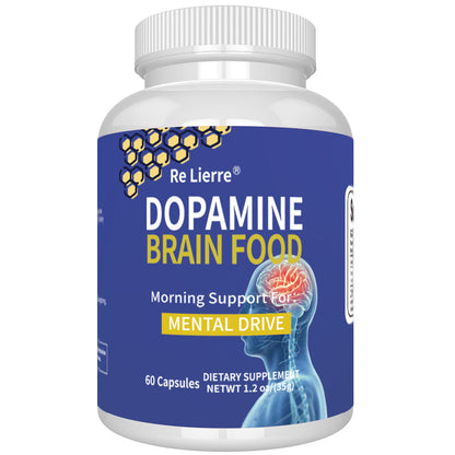 Magnesium Glycinate Brain & Sleep Capsules — Dopamine Support Nootropic Formula | Focus Mental Clarity Mood & Restorative Sleep | High-Potency Daily Supplement | 60 Capsules