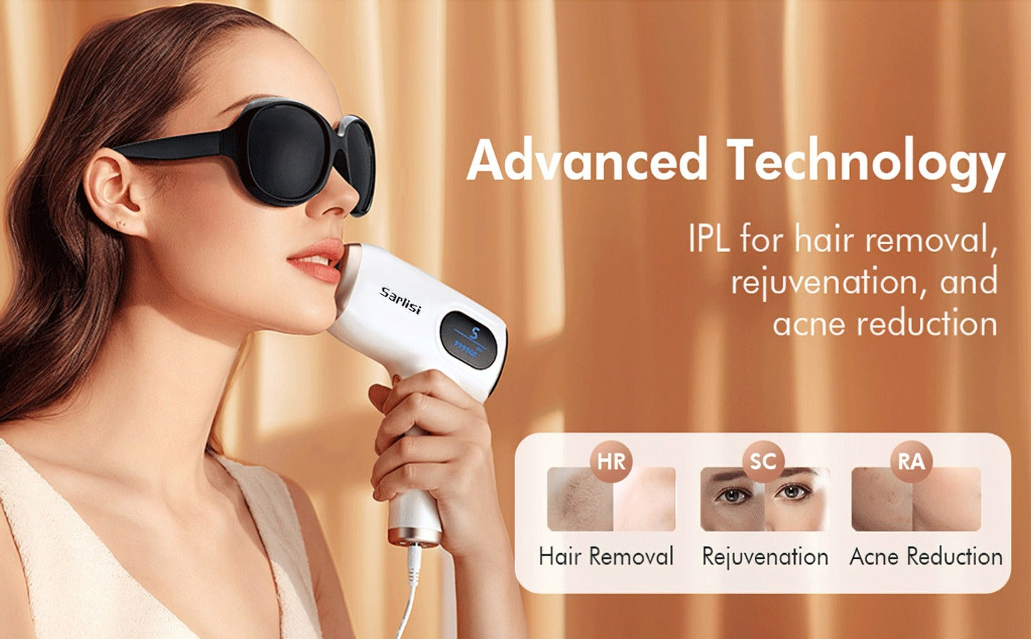 IPL Hair Removal Device 9-Mode Auto Flash for Women & Men – Painless Permanent At-Home Laser Hair Remover for Face Legs Underarms Bikini Line Arms Back Chest Full Body
