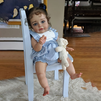 Reborn Baby Doll 20 Inch Soft Vinyl with Implanted Eyelashes Hand-Painted Lips Fingernails Blushed Hands & Feet 3lbs – Anatomically Correct Fits Newborn Clothes, Lifelike Girl Gift Ages 3+ 48cm