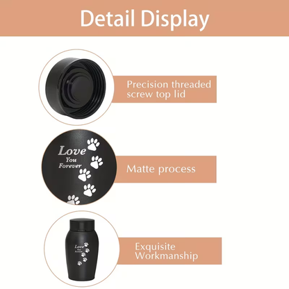 Pet Cremation Urn Stainless Steel Paw Print with Love You Forever Inscription, Secure Seal Large Ash Keepsake Box for Dogs Cats Up to 50lbs, Funeral Home Display Memorial Gift, Black Gray Blue