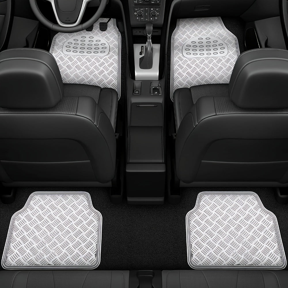 Waterproof Car Floor Mats 4pcs Set – PVC All-Weather Protection, Dustproof Easy-Clean Full Set for Cars, SUVs & Trucks, Anti-Slip, Multiple Colors Available
