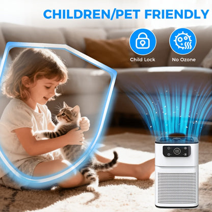 Small Air Purifier for Pets, Dust & Odor – Aromatherapy Function, Ultra-Quiet Sleep Mode, Compact Air Cleaner for Bedroom, Office & Living Room, Pet Air Purifier with Low dB for Home Use, White & Black