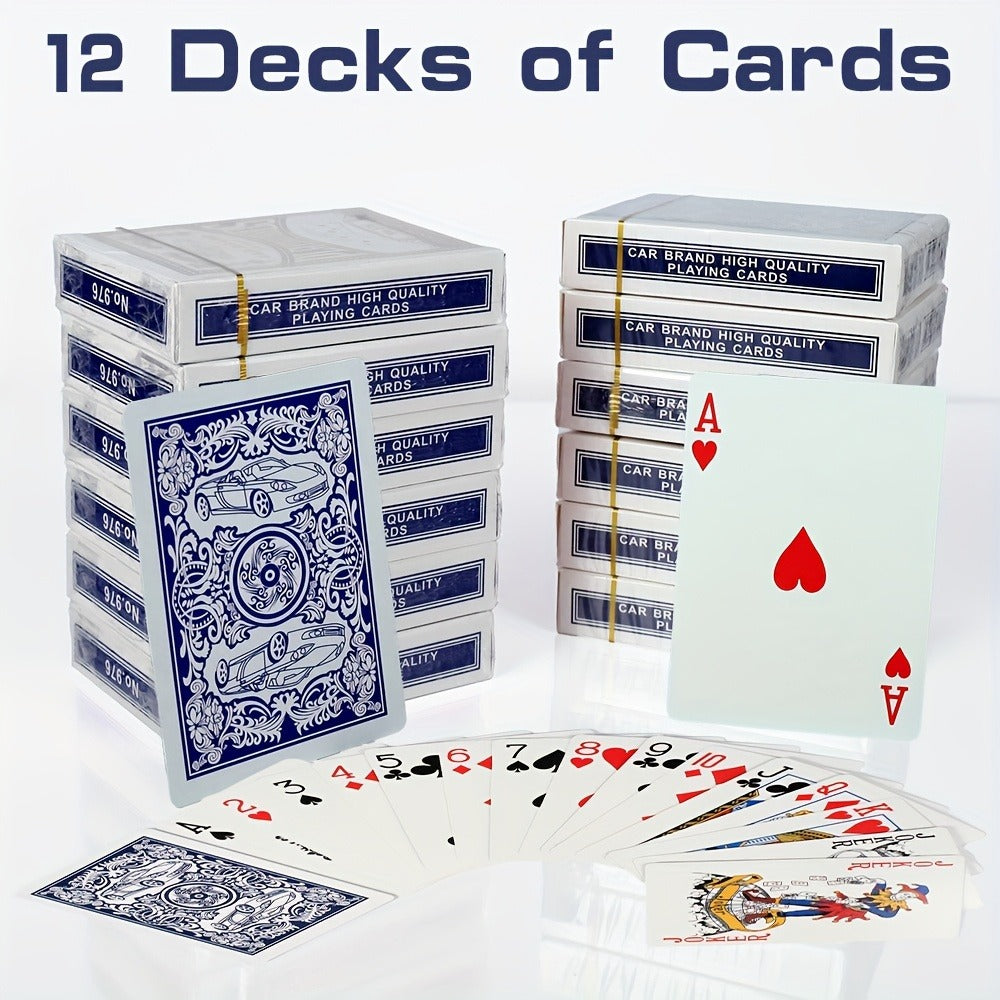 Premium Playing Cards Bulk Pack 6/12/24 Decks – Standard Index 2.5x3.5 Inch Durable Coated Cardstock, Blue & Red Decks for Poker Euchre Canasta Family Game Night Parties & Gifts