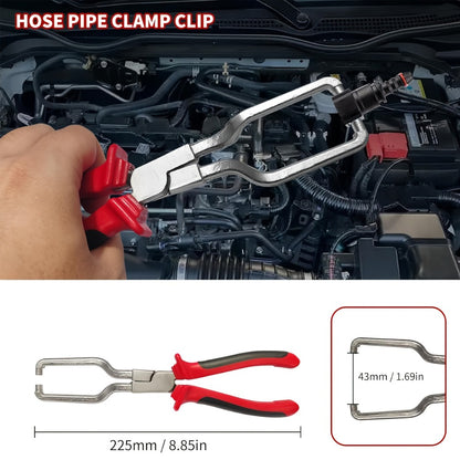 Fuel Line Pliers Set 8pcs Heavy Duty – Auto Fuel System Repair Kit with 80° Disconnect Pliers, Hose Clamp Pliers, Caliper & Filter Tool, Durable Steel, Red & Black Handles for Mechanics & DIY
