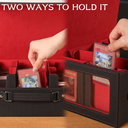 5-in-1 Card Storage Box 400+ Cards – Detachable Sports Card Organizer Display Case for Pokemon MTG Baseball Football TCG Trading Cards, Collector Gift, 4 Colors