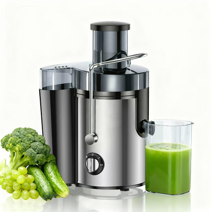 Centrifugal Juicer 600W Wide Mouth Juice Extractor - 3-Inch Feed Chute, High Juice Yield, Fast Juicing, Easy to Clean Detachable Design for Vegetables & Fruits, Multifunctional Juicer Machine