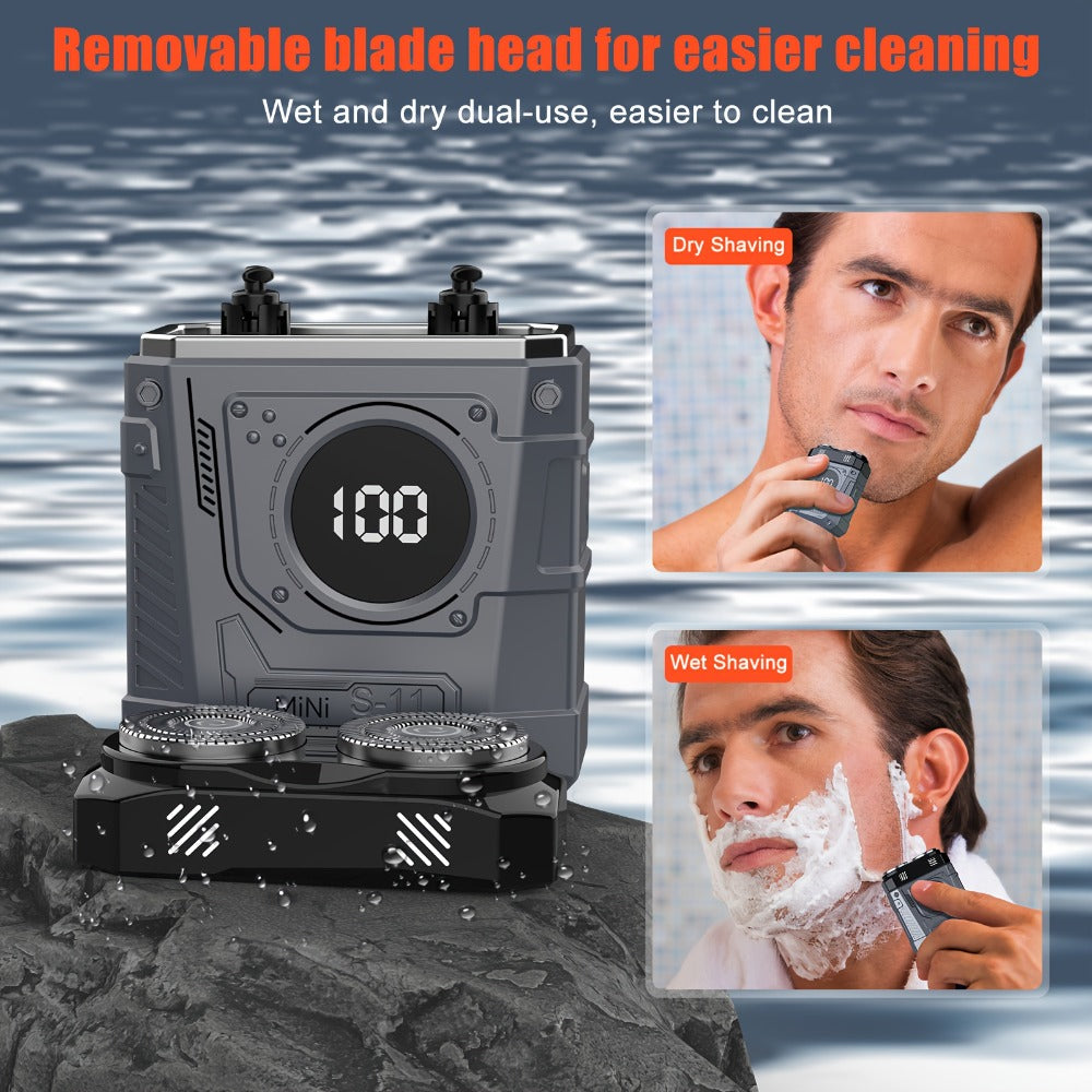 Rotary Electric Shaver for Men & Women 2-in-1 Dual Head USB Rechargeable — 3-Speed Adjustable Cordless Razor Mecha Design for Face Body Underarms Legs, Portable Grooming Device 3 Colors