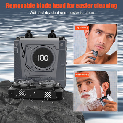 Rotary Electric Shaver for Men & Women 2-in-1 Dual Head USB Rechargeable — 3-Speed Adjustable Cordless Razor Mecha Design for Face Body Underarms Legs, Portable Grooming Device 3 Colors