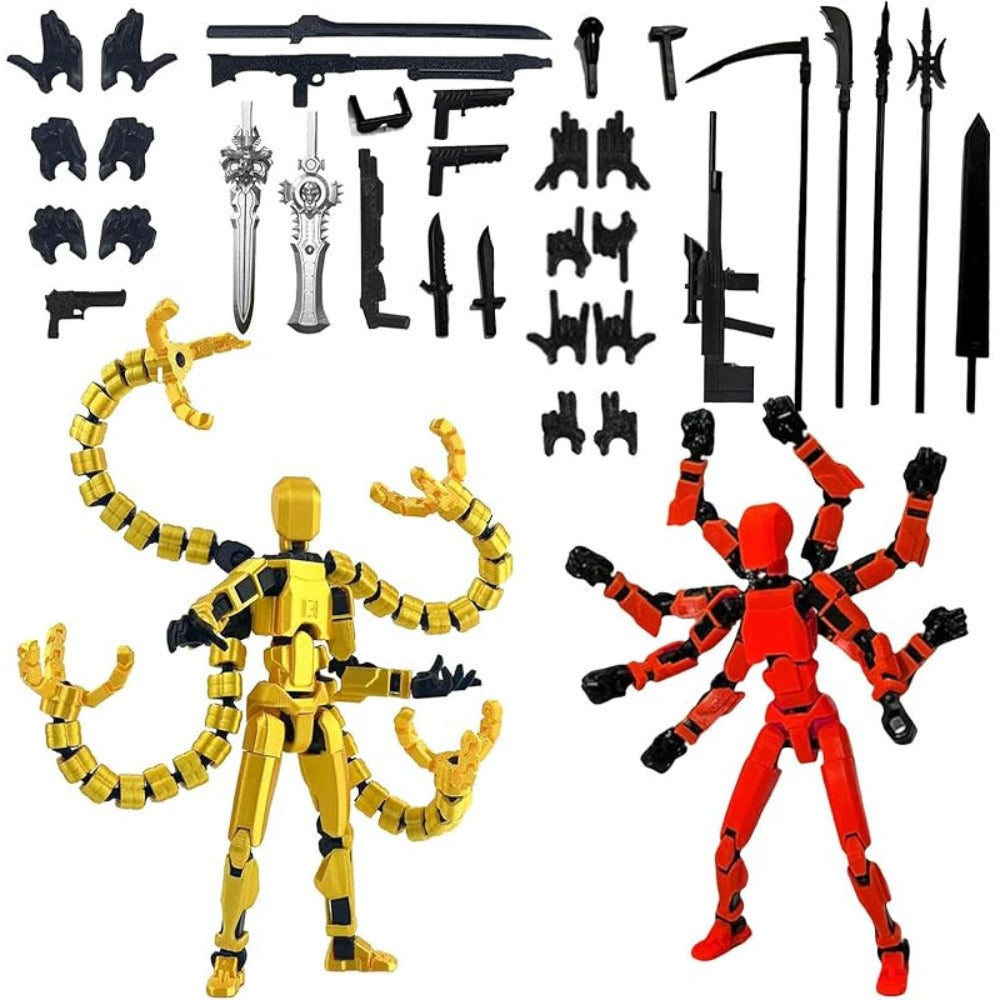 3D Printed Action Figure Set 2pcs T13 – 5.5 Inch Assembled Collectible Desktop Ornament Toy Figures for Game Enthusiasts, Shelf Decor & Gift, Multiple Color Options