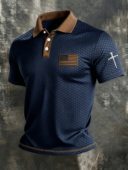Men's Patriotic Polo Shirt - Collared Short Sleeve 681957