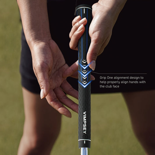 13-Piece Golf Grip Set Standard & Midsize - Rubber Non-Slip Golf Club Grips for Men Women, All Weather Control, Available in White Blue Red Silver | Replacement Golf Grips for Irons Drivers Putters