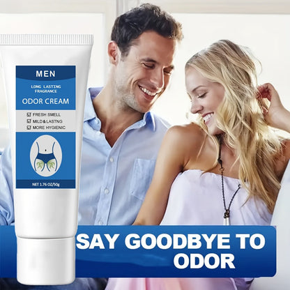 Men's Intimate Deodorant Odor Control Cream 1.76oz 50g — Long-Lasting Gentle Formula Safe for Private Parts Delicate Areas Groin Body Odor Eliminator Daily Grooming