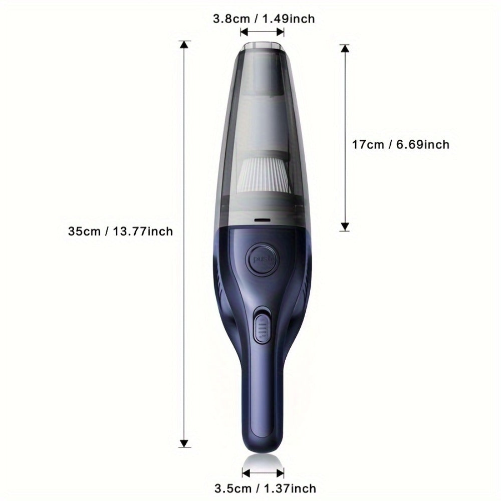 Handheld Cordless Vacuum Cleaner with Powerful Suction – Portable USB Rechargeable Mini Vacuum with Multiple Accessories for Car, Home, Office & Tight Spaces