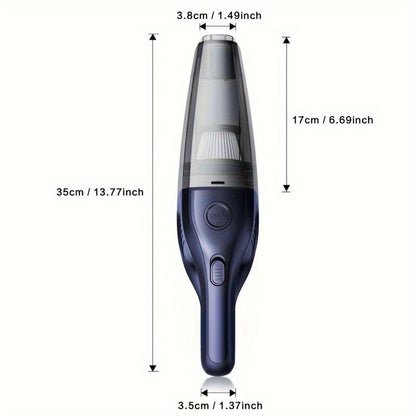 Handheld Cordless Vacuum Cleaner with Powerful Suction – Portable USB Rechargeable Mini Vacuum with Multiple Accessories for Car, Home, Office & Tight Spaces