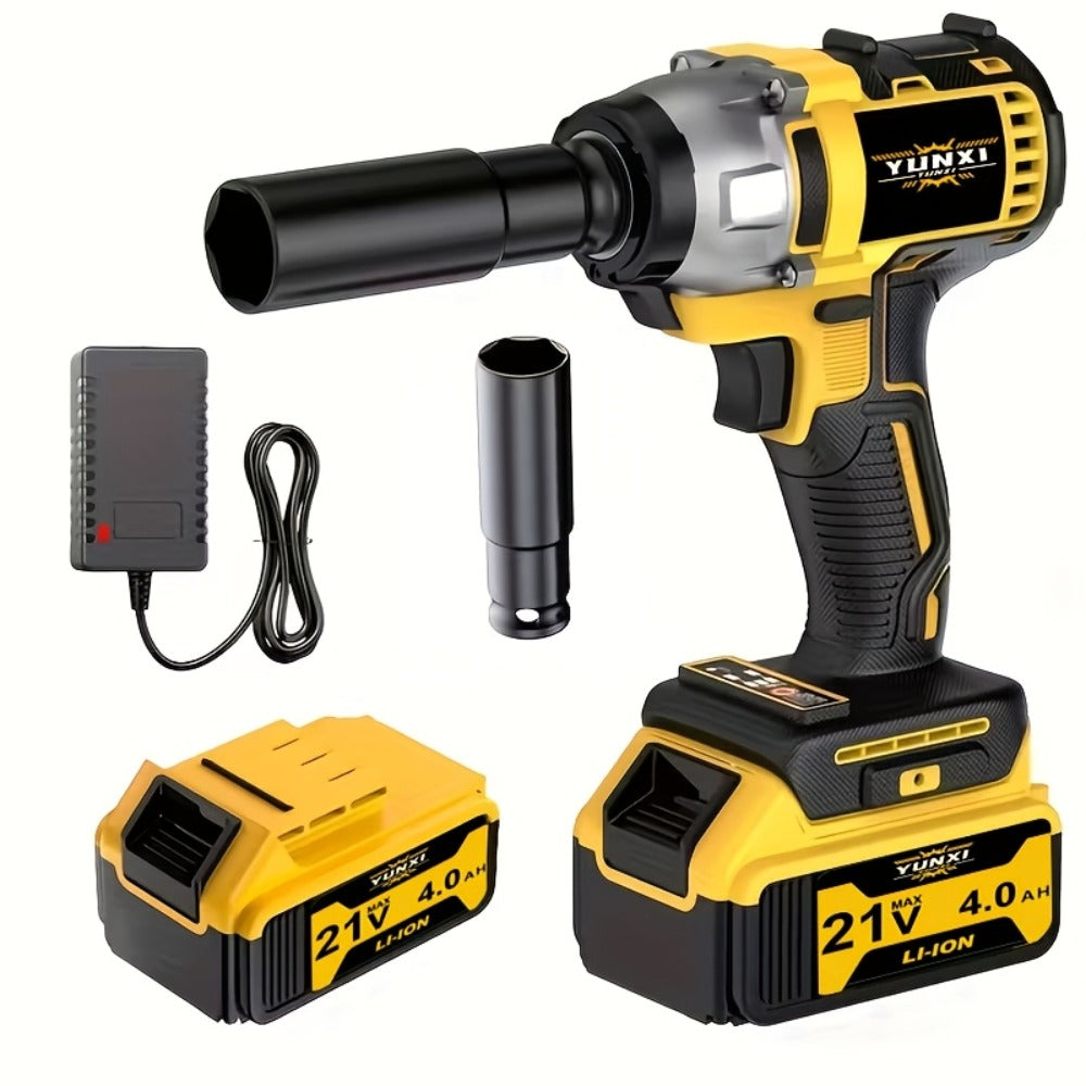 21V Cordless Impact Wrench Kit High Torque Brushless with 4000mAh Rechargeable Battery – Wireless Power Wrench Driver for Car Motorcycle Repair, DIY Home Projects, Gift for Mechanics & Men