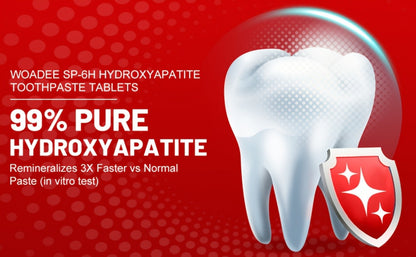 Toothpaste Tablets Hydroxyapatite Fluoride Free - 62 Count Chewable Solid Toothpaste, Deep Cleaning, Peppermint Fresh Breath, Portable Travel Size, Natural Dental Care Tabs