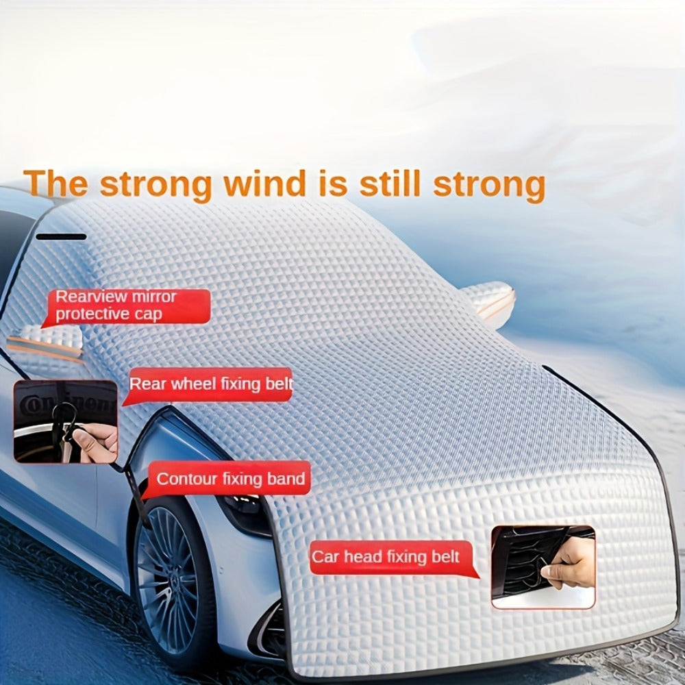 Windshield Snow Cover & Sun Shade Universal Fit – Thickened All-Season Front Window Frost Ice Guard & UV Sunshade Protector for Cars SUVs Trucks