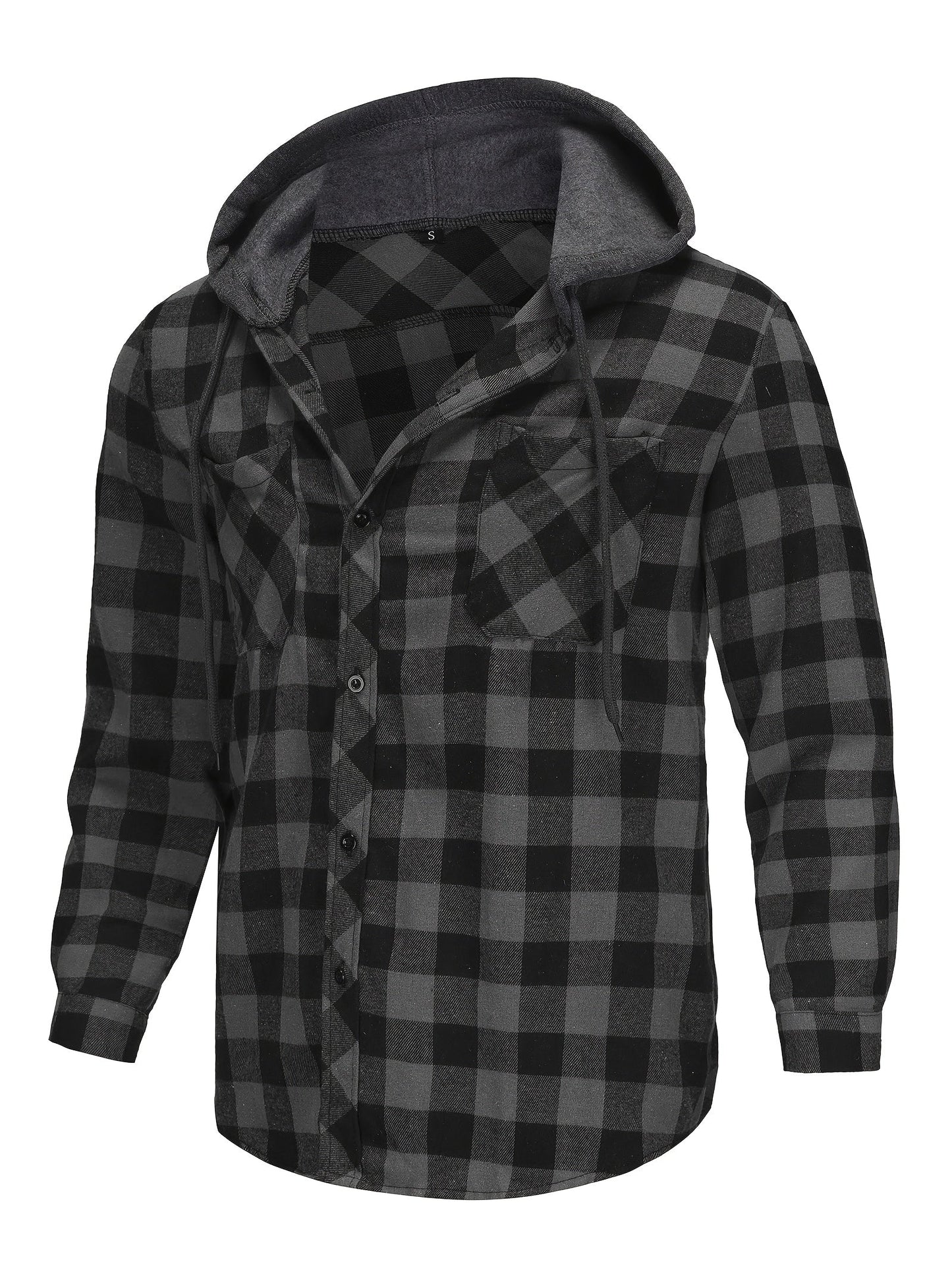 Men's Hoodie - Long Sleeve Button-Front