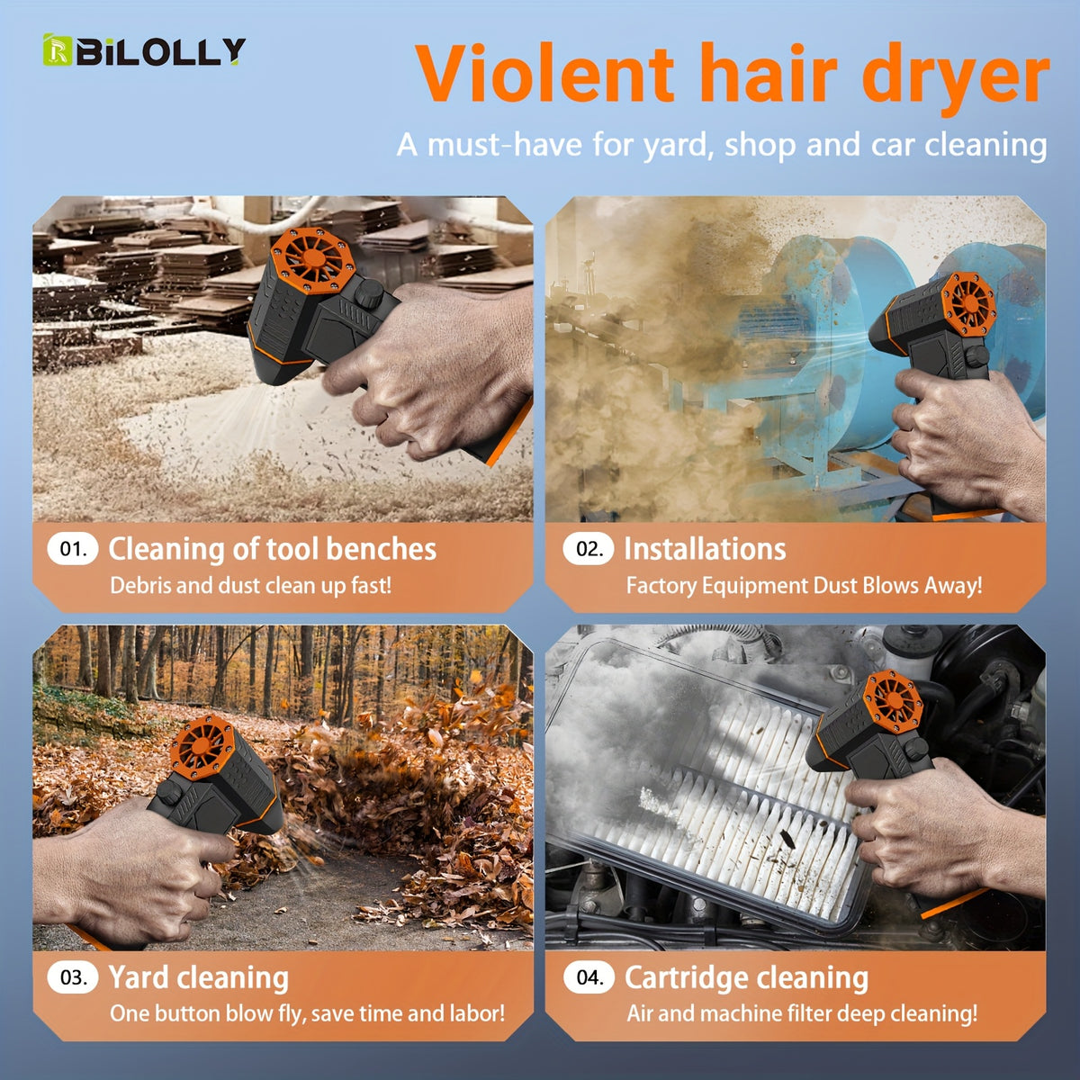 Compressed Air Dust Collector. High-power Violent Fan, Wireless Rechargeable Air Blower With 130, 000 Rpm, High-speed Turbine Fan, 3 Speed Settings - 100, 000/110, 000/130, 000 Rpm. Handheld Hair Dryer, Suitable For Computer Keyboards, Cars, Homes.