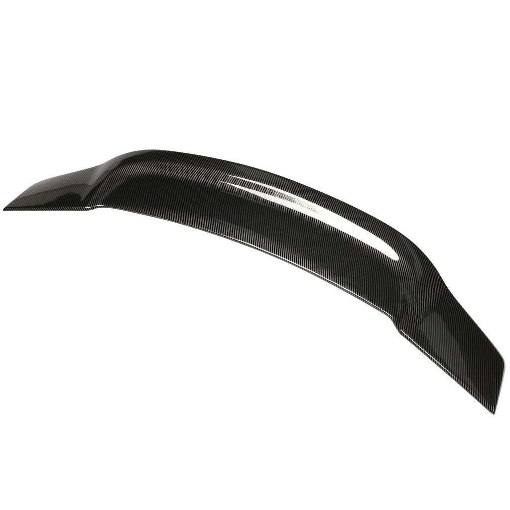 for Mercedes Benz W204 C250 C300 C63 AMG C-Class 4 Door Sedan Rear Duckbill Highkick Trunk Spoiler Wing, Gloss Black/Carbon Pattern, Chrome, ABS Material