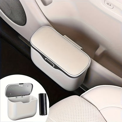 Multi Functional Car Mounted Microfiber Trash Can Made of ABS Material That Does Not Deform And Is Suitable for 99% of Car Models, Suitable for Both Dry And Wet Use, Space Saving, And Non-Destructive Installation, Comes with Garbage Bags