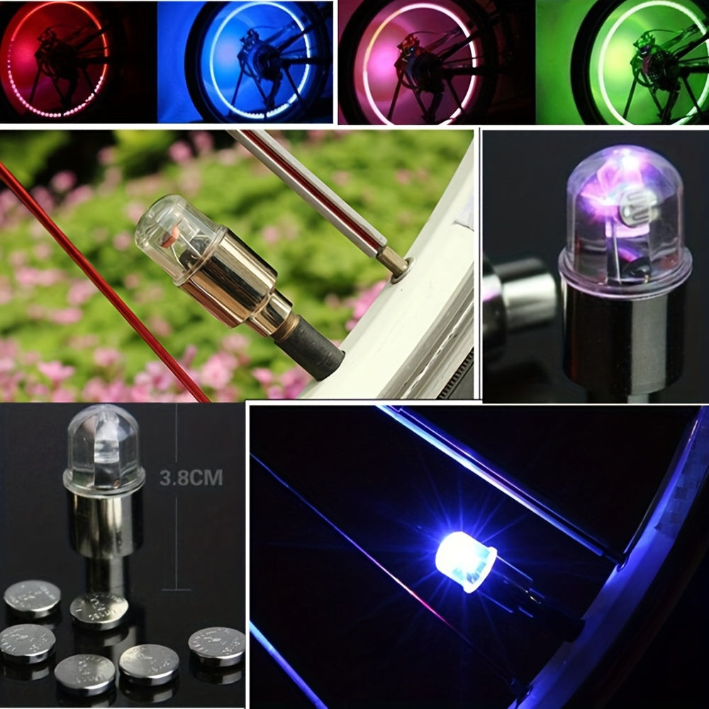 12pcs Colorful Wheel Light Cap Car Tire Valve Core
