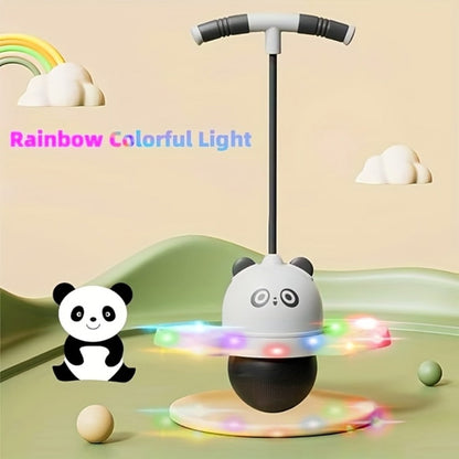 LED Light-Up Pogo Ball for Kids & Adults Colorful Bounce Board 200 lb Capacity Balance Coordination Trick Jumper Indoor Outdoor Active Play Gift Boys Girls Ages 5+ Pink Black