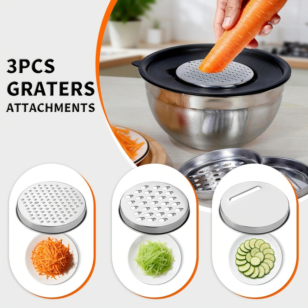 Stainless Steel Mixing Bowl Set 26pcs with Sealed Lids – 6 Bowls (0.7–3.6 Qt), 2 Colanders & 3 Sharpening Tools – Nesting Kitchen Bowls for Baking, Salad, Mixing, Storage & Camping