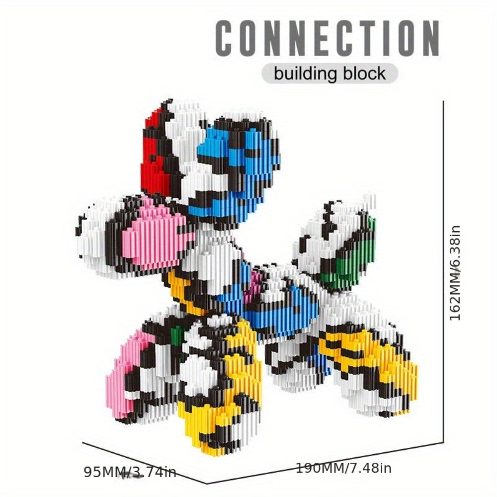 Balloon Dog Building Blocks Set – Colorful Interlocking Brick Sculpture Pop Art Home Decor Display Model for Adults Teens Art Lovers Birthday Christmas Gift 5 Colors