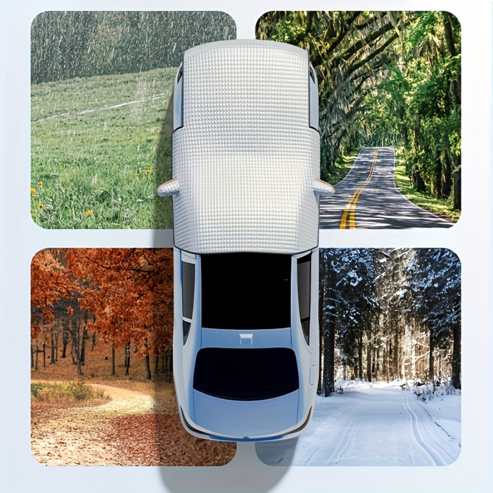 Windshield Snow Cover & Sun Shade Universal Fit – Thickened All-Season Front Window Frost Ice Guard & UV Sunshade Protector for Cars SUVs Trucks