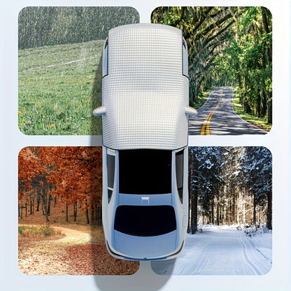 Windshield Snow Cover & Sun Shade Universal Fit – Thickened All-Season Front Window Frost Ice Guard & UV Sunshade Protector for Cars SUVs Trucks