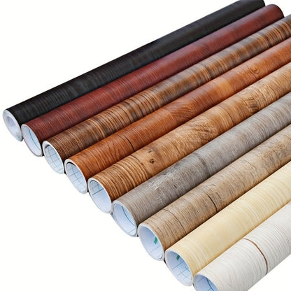 Wood Grain Floor Sticker Roll Peel & Stick Self-Adhesive Non-Slip Thickened Vinyl – Vintage DIY Flooring for Walls, Floors, Desks & Door Panels