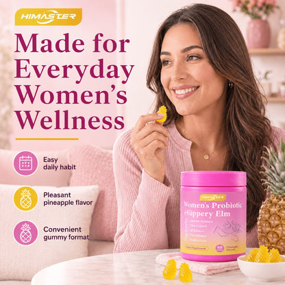 Women's Probiotic Gummies 60-Count for Vaginal Health pH Balance Feminine Wellness Gut Health & Immune Support — All-in-One Daily Feminine Probiotic Supplement Hawaiian Pineapple Flavor for Active Women