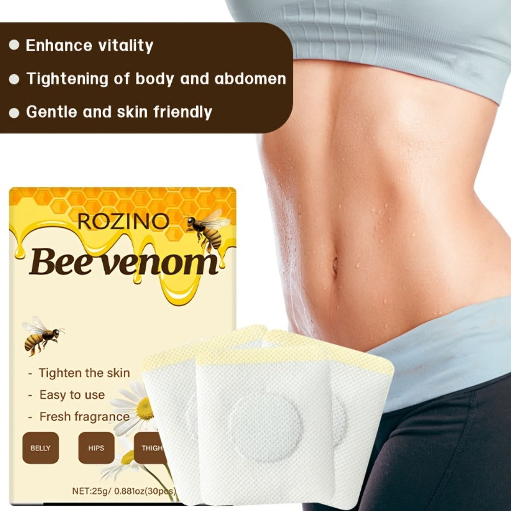 Bee Venom Navel Patches 30pcs – Natural Botanical Belly Button Patches for Body Wellness, Detox & Self Care, Long-Lasting Adhesion, Fresh Scent, Gentle for All Skin Types