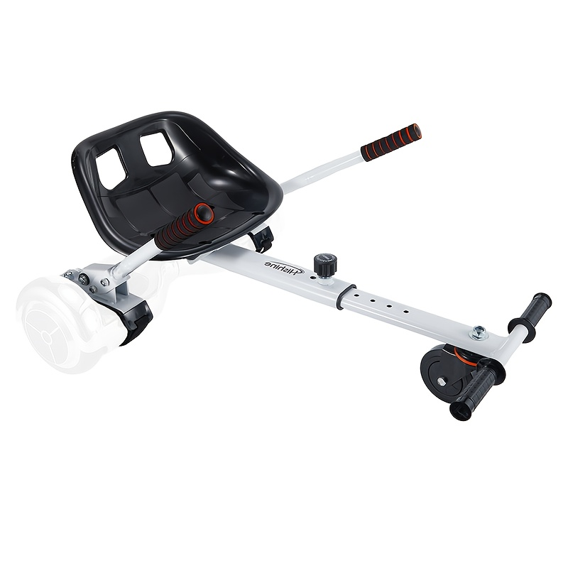 Hoverboard Go Kart Seat Attachment Kit for Kids 6.5"-10" Self Balancing Scooter Conversion Accessories with Off-Road Tires, Shock Absorber & Dual Footrests – Sturdy Metal Frame, Easy Install, Fun Ride