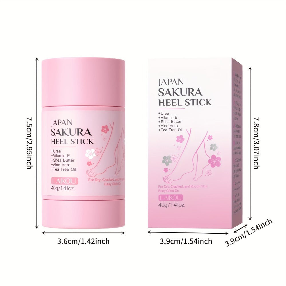 Heel Repair Stick for Dry Cracked Feet 2-Pack — Intensive Moisturizing Foot Balm with Vitamin E, Shea Butter & Sakura Extract, Travel-Friendly Cracked Heel Treatment Stick 1.41oz for Women & Men