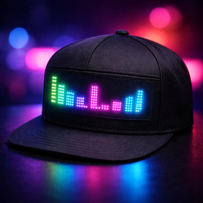 Programmable LED Hat App Controlled Scrolling Text Light Up Baseball Cap for Men Women Parties Halloween Christmas Gift USB Charging