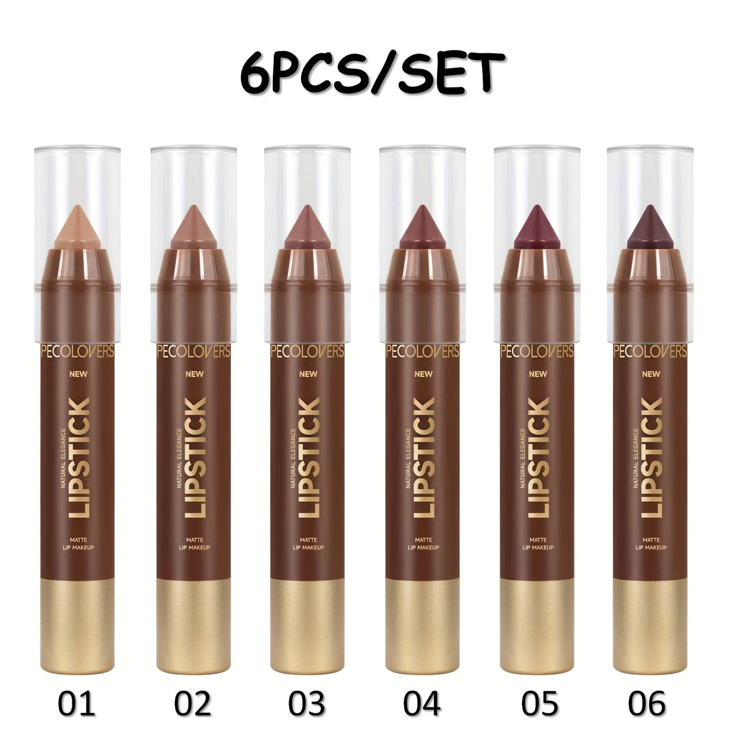 Non-Smearing Contour Lip Liner Set 6 Pcs – Smooth Paste Matte Formula Long Lasting Precise Definition, Outline & Fill Lips in Various Shades for All Skin Tones, Makeup Gift for Women