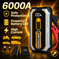 Car Jump Starter, 6000A Portable Battery Jumper Starter Pack For 2.64gal Gas 1.59gal Diesel Engines, 12V Car Battery Booster Box With LCD Display, LED Flashlight, USB Charger Power Bank