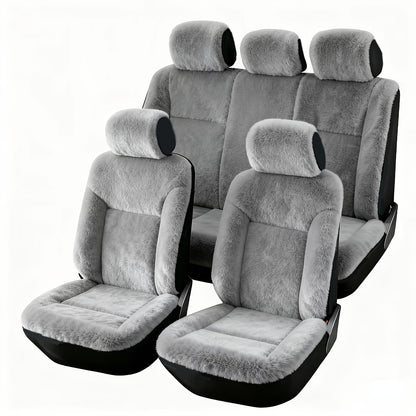 5-Seat Luxury Plush Universal Seat Covers, Full-Wrap Design, No Edge Sliding, Warmer And More Comfortable for All Winter, Suitable for All Car Models, Easy to Install, Ready to Use, Full Coverage Seat Covers, Seamless Coverage, Soft Fabric